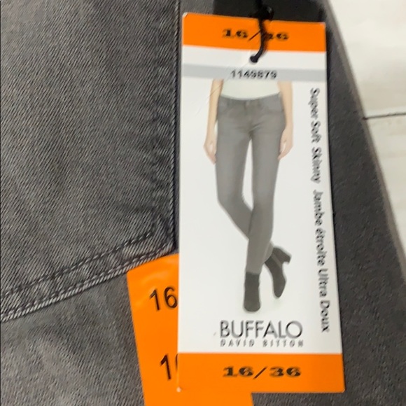 NWT Buffalo David Bitton Gray Skinny Jeans Sz. 16 - Picture 4 of 6